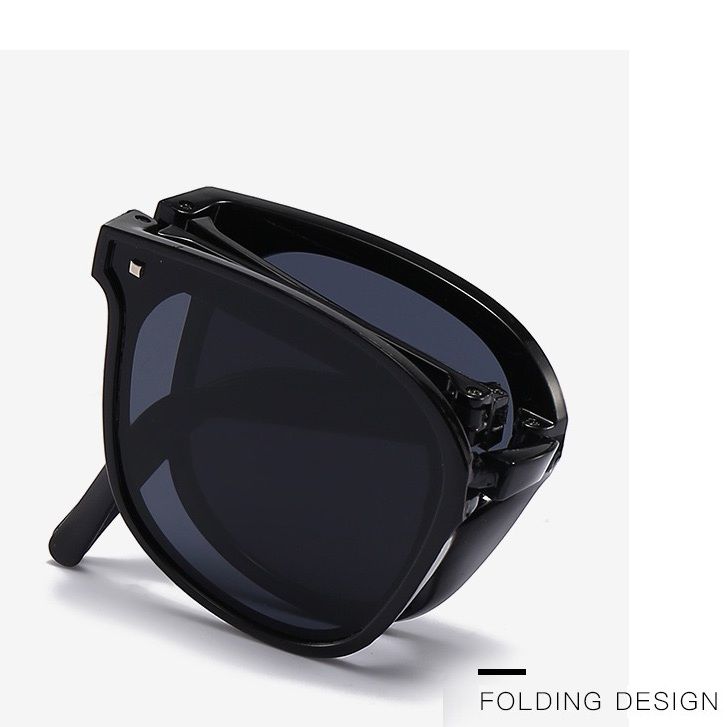 Folding Sunglasses Portable Ultra Light Sun Protection UV Protection Sun Glasses For Men And Women Fashion Air Cushion Eyewears UV 400 Polarized Anti UVA UVB Oversized Square With Case Gift Box