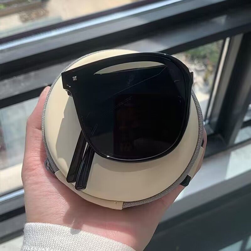 Folding Sunglasses Portable Ultra Light Sun Protection UV Protection Sun Glasses For Men And Women Fashion Air Cushion Eyewears UV 400 Polarized Anti UVA UVB Oversized Square With Case Gift Box