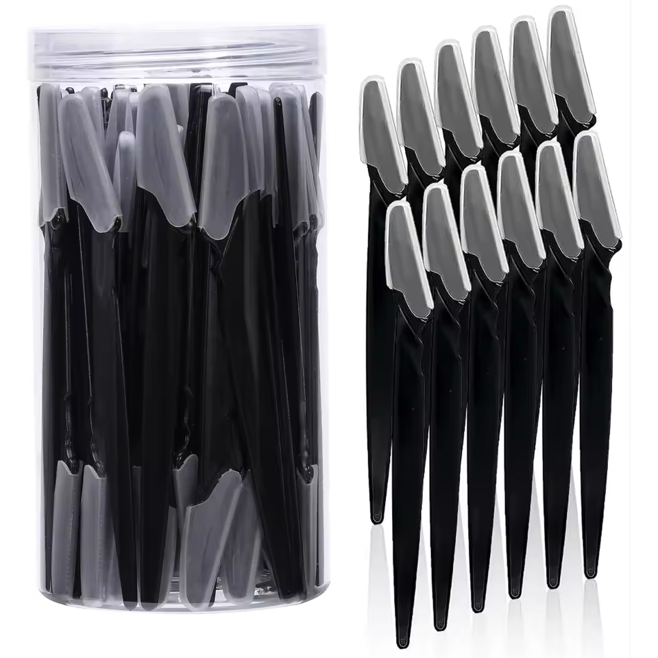 30pcs Brow Razor Face Razor Body Eyebrow Shaping Knife for Women and Men Eyebrow Razor Hair Body Removal Shaver Blades Trimmer with Protective Cover Safe Multipurpose Exfoliating Makeup Tools Beauty