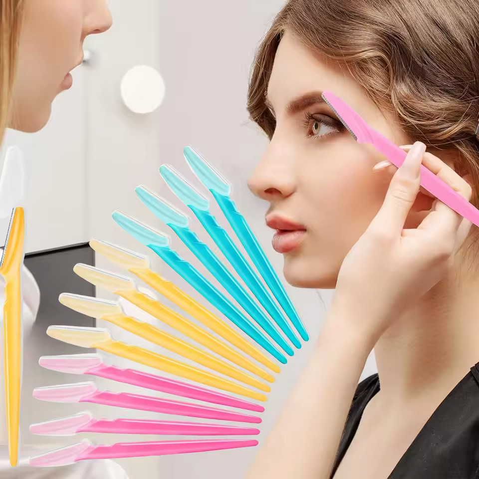 30pcs Brow Razor Face Razor Body Eyebrow Shaping Knife for Women and Men Eyebrow Razor Hair Body Removal Shaver Blades Trimmer with Protective Cover Safe Multipurpose Exfoliating Makeup Tools Beauty