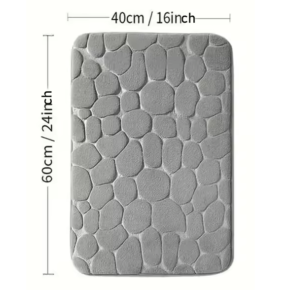 3D Non Slip Bathroom Mat Bath Mats Bath Rugs Embossed Fiber Carpet Pads Protectors Cobblestone Embossed Water Absorbent Antislip Anti-slip Doormat Carpet Door Floor Mats Machine Washable Quick Drying