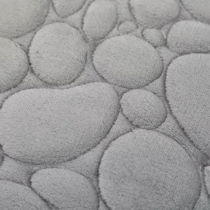 3D Non Slip Bathroom Mat Bath Mats Bath Rugs Embossed Fiber Carpet Pads Protectors Cobblestone Embossed Water Absorbent Antislip Anti-slip Doormat Carpet Door Floor Mats Machine Washable Quick Drying