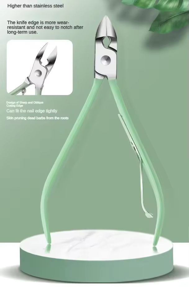 12/16pcs Professional Nail Clippers and Cuticle Nippers Set With Leather Portable Case Folding Bag Universal Facial Care Manicure Kits Pedicure Tools Manicure Set Knife Scissors Suit-Dead Skin Scissor