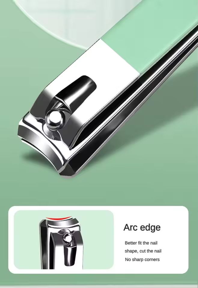 12/16pcs Professional Nail Clippers and Cuticle Nippers Set With Leather Portable Case Folding Bag Universal Facial Care Manicure Kits Pedicure Tools Manicure Set Knife Scissors Suit-Dead Skin Scissor