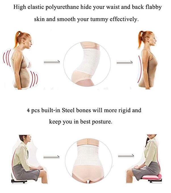 Waist Trainer Slimming Belt Slim Body Shaper Corset Trimmer Sport Gym Fat Burner Elastic Shapewear Snug Fit Women Ladies Belly Slim Belt Band Body Building Sheath Flat Girdle Postpartum Control Wrap