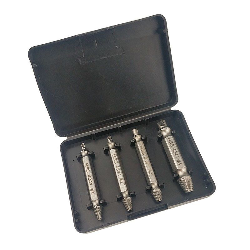 Special price 4-piece set of high-speed steel double head screw extractor, multi-purpose dismantling screwdriver, screwdriver, and screwdriver tools