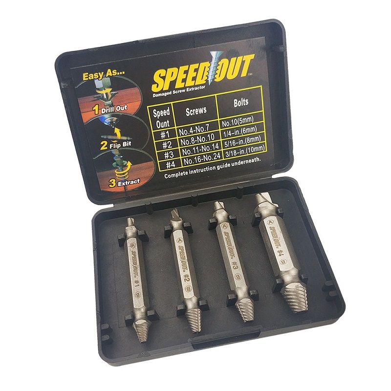 Special price 4-piece set of high-speed steel double head screw extractor, multi-purpose dismantling screwdriver, screwdriver, and screwdriver tools