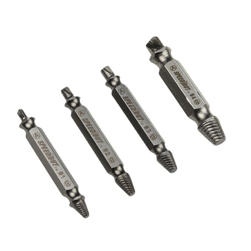 Special price 4-piece set of high-speed steel double head screw extractor, multi-purpose dismantling screwdriver, screwdriver, and screwdriver tools