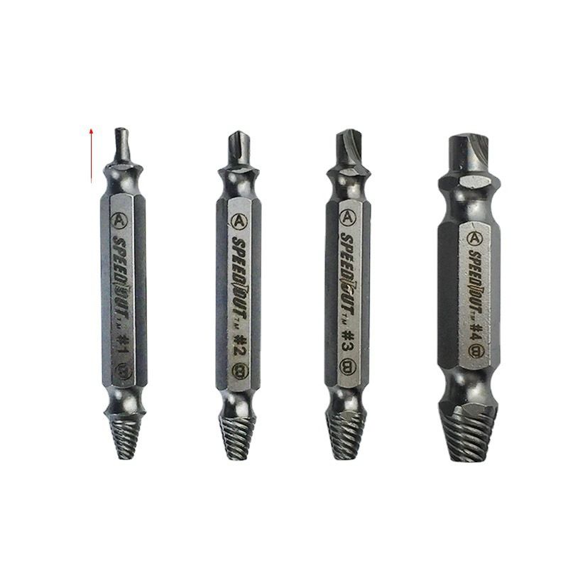 Special price 4-piece set of high-speed steel double head screw extractor, multi-purpose dismantling screwdriver, screwdriver, and screwdriver tools