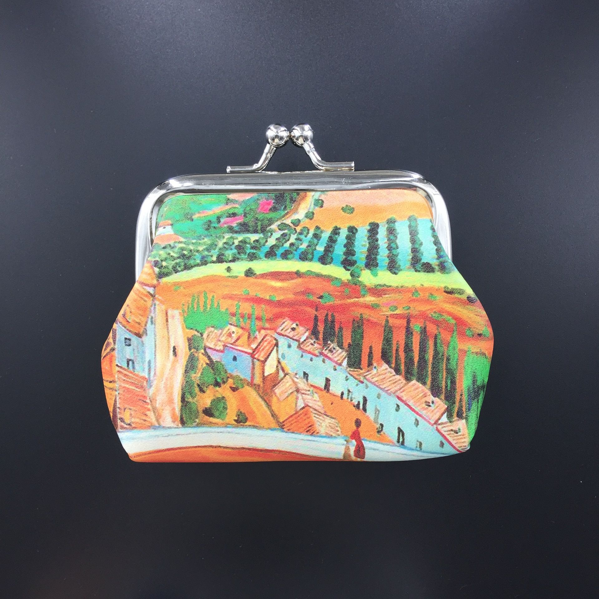 Retro Oil Painting Souvenir Coin Purse Creative Coin Bag Phone Bag Women's Wallet Hand held Children's Coin Purse