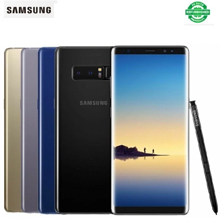 Refurbished Samsung Galaxy Note8 6.3" Note 8 dual Sim 6GB +128GB/256GB Android 9.0 Dual 12MP Cell Phone with one black dot