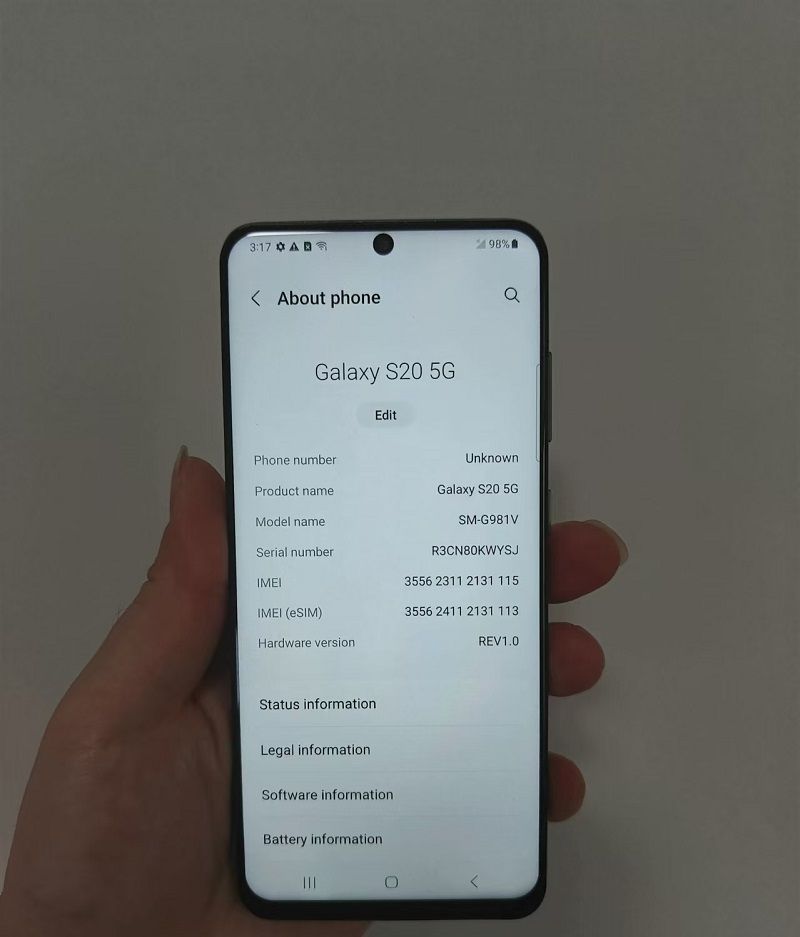 Refurbished Samsung Galaxy S20 5G LTE 6.2'' 8GB+128GB  Single SIM 4000mAh Unlocked smartphone replaced LCD screen No fingerprint