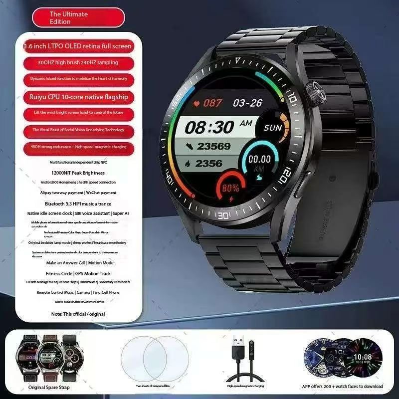 New 1.67 inch GT8 max Watch Smart Watch Multi functional Bluetooth Heart Rate Sports Waterproof