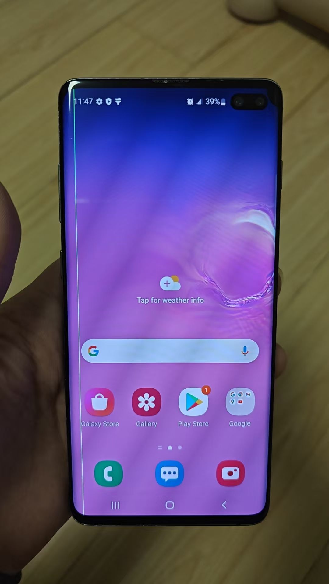 Refurbished phone Samsung Galaxy S10+ 6.4 inch 8GB+512GB dual sim 4100mah smartphone Samsung Galaxy S10 plus screen with a line and a dot