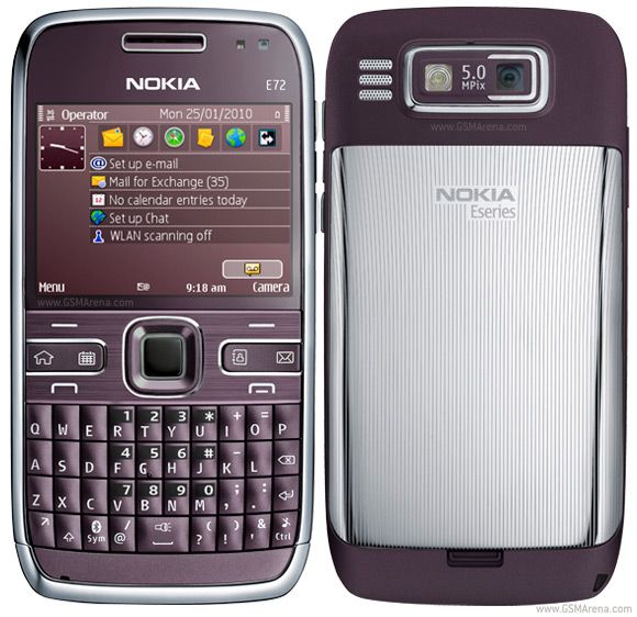 Refurbished Phone Nokia E72 2.36 inch 128MB single sim 1500mah wifi clean screen Nokia Featured Phone Nokia mobile phone