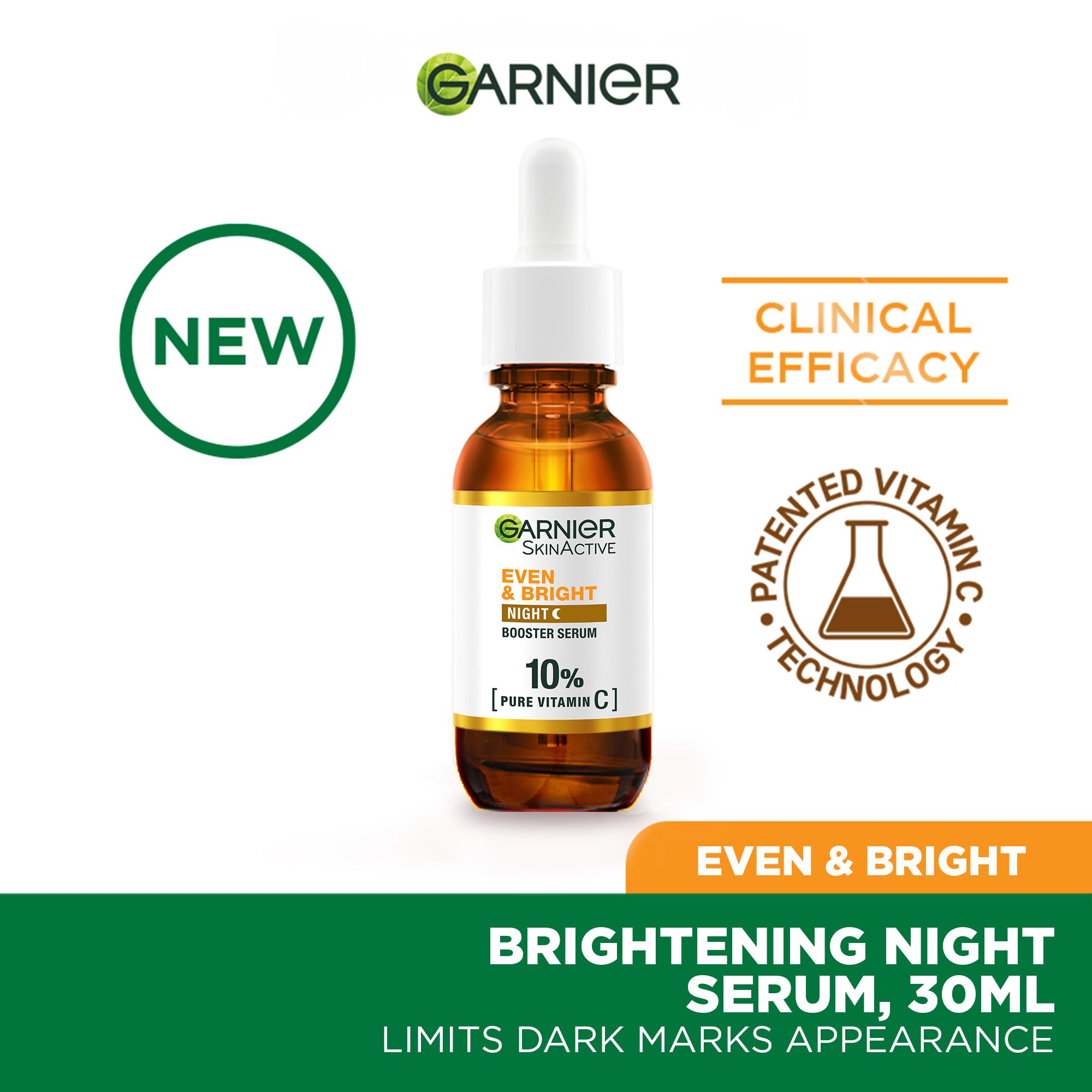 Garnier Brightening Night Serum With 10% Pure Vitamin C 30Ml