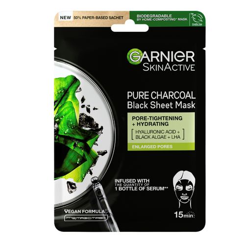 Garnier SkinActive Pure Charcoal Tissue Face Mask Black Algae