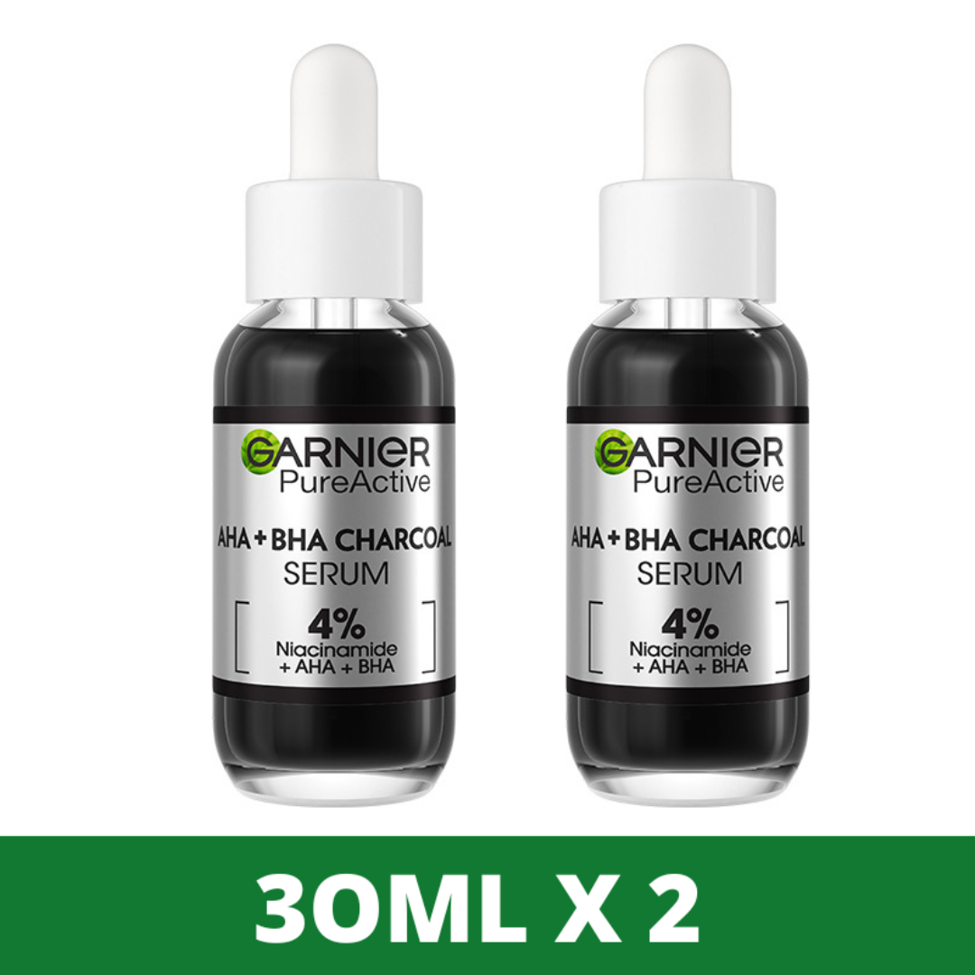 【Promotion】Garnier Charcoal Serum With AHA+BHA 30ml Twin Pack