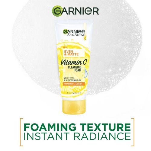 【Discounted】Garnier Even & Matte Vitamin C Cleansing Foam 100Ml