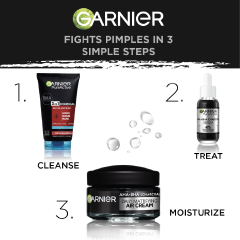 【Discounted】Garnier Acne Control Kit:  Pure Active Charcoal Wash+ Serum + Air Cream