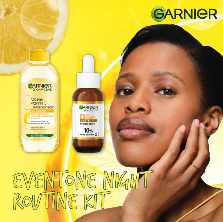 【Discounted】Garnier Eventone Night Essentials Kit(Even & Bright Vitamin C Night Serum + Even & Matte Micellar Water