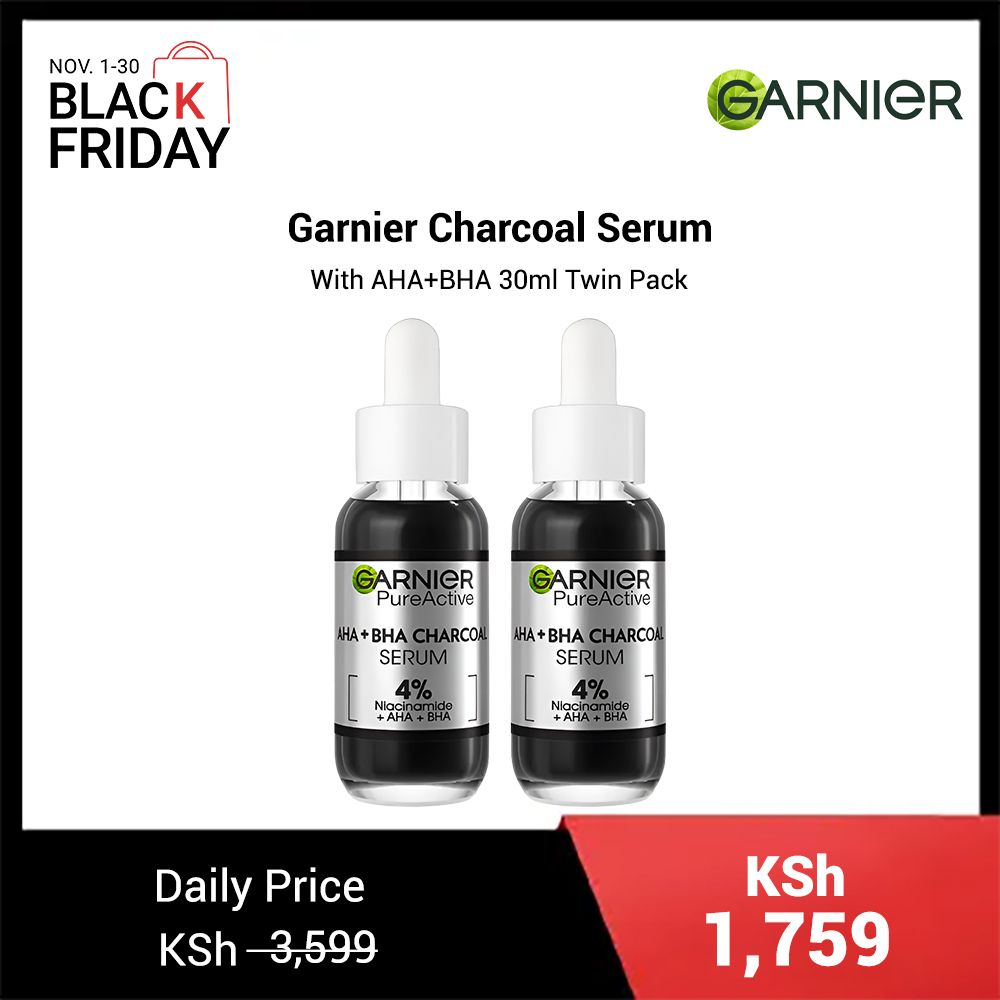 【Promotion】Garnier Charcoal Serum With AHA+BHA 30ml Twin Pack 30ml