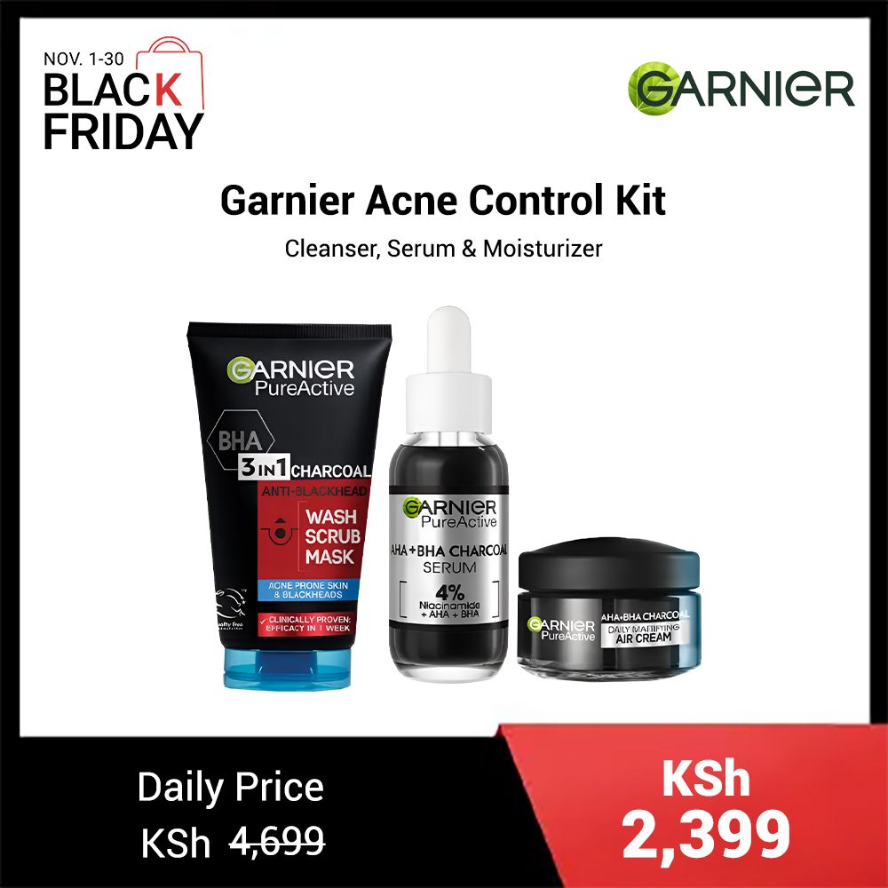 【Black Friday Price Only】Garnier Acne Control Kit (PA 3in1+ Air Cream + Charcoal) Acne Control Kit