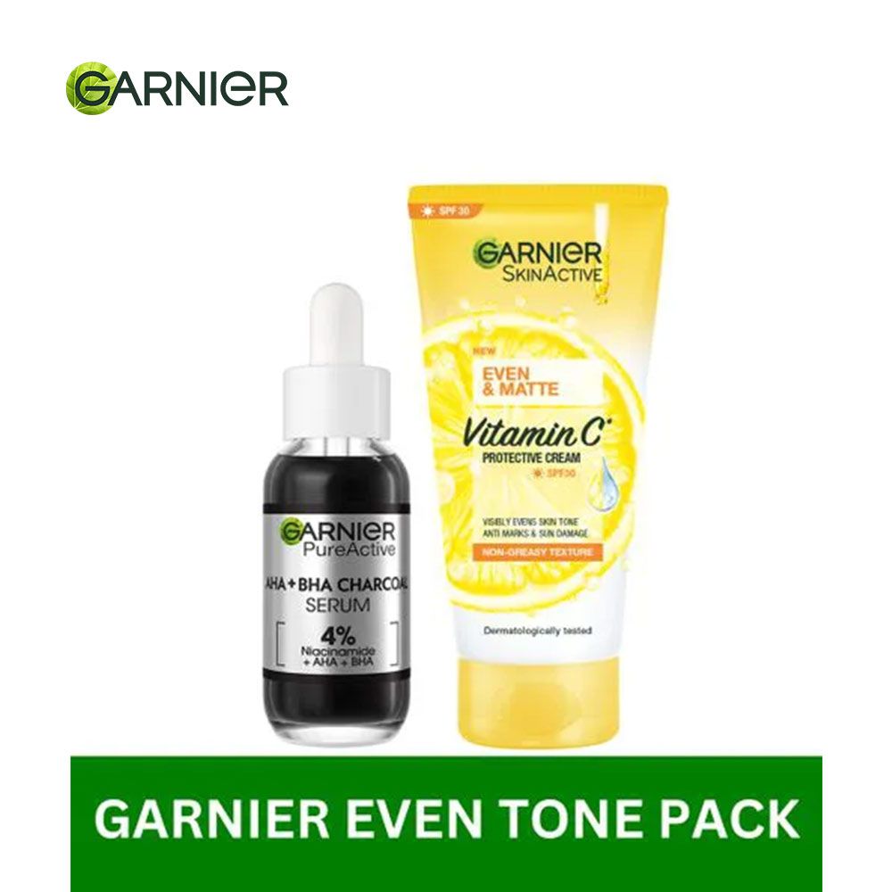 【Promotion】Garnier Charcoal Serum + Even & Matte UV Protection SPF 30 KIT