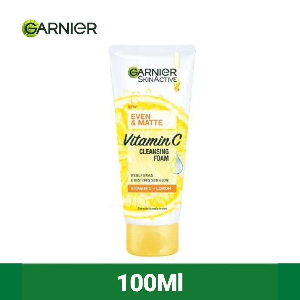 【Discounted】Garnier Even & Matte Vitamin C Cleansing Foam 100Ml