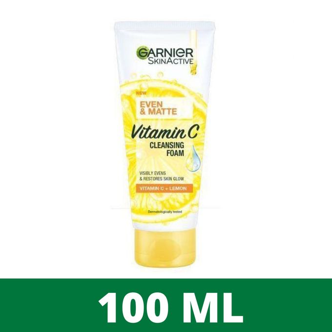 【Discounted】Garnier Even & Matte Vitamin C Cleansing Foam 100Ml