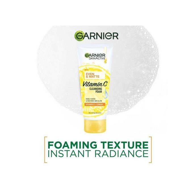 【Discounted】Garnier Even & Matte Vitamin C Cleansing Foam 100Ml