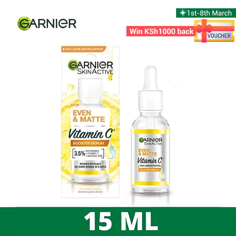 【Discounted】Garnier Even & Matte Vitamin C Booster Serum 15ml 15ML