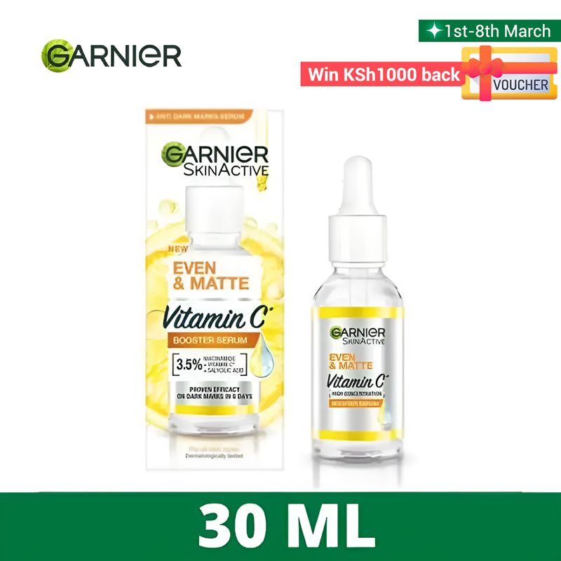 【Discounted】Garnier Even & Matte Vitamin C Booster Serum 30ML as picture,30ml