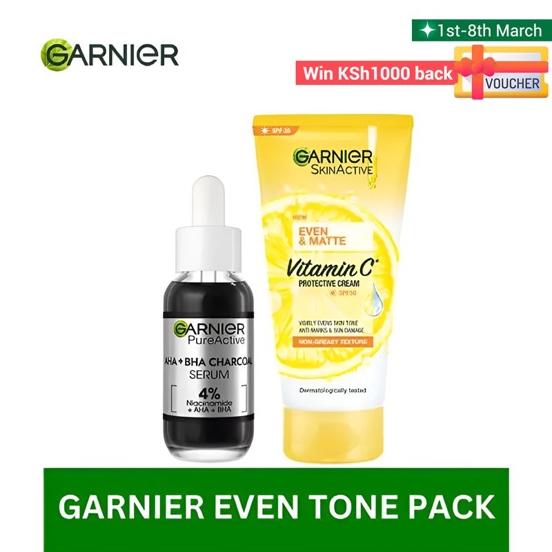 【Promotion】Garnier Charcoal Serum + Even & Matte UV Protection SPF 30 KIT