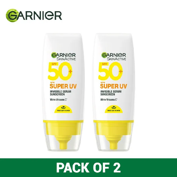 【Discounted】Garnier Super UV Invisible Serum Sunscreen  SPF 50 30ML-Pack of 2