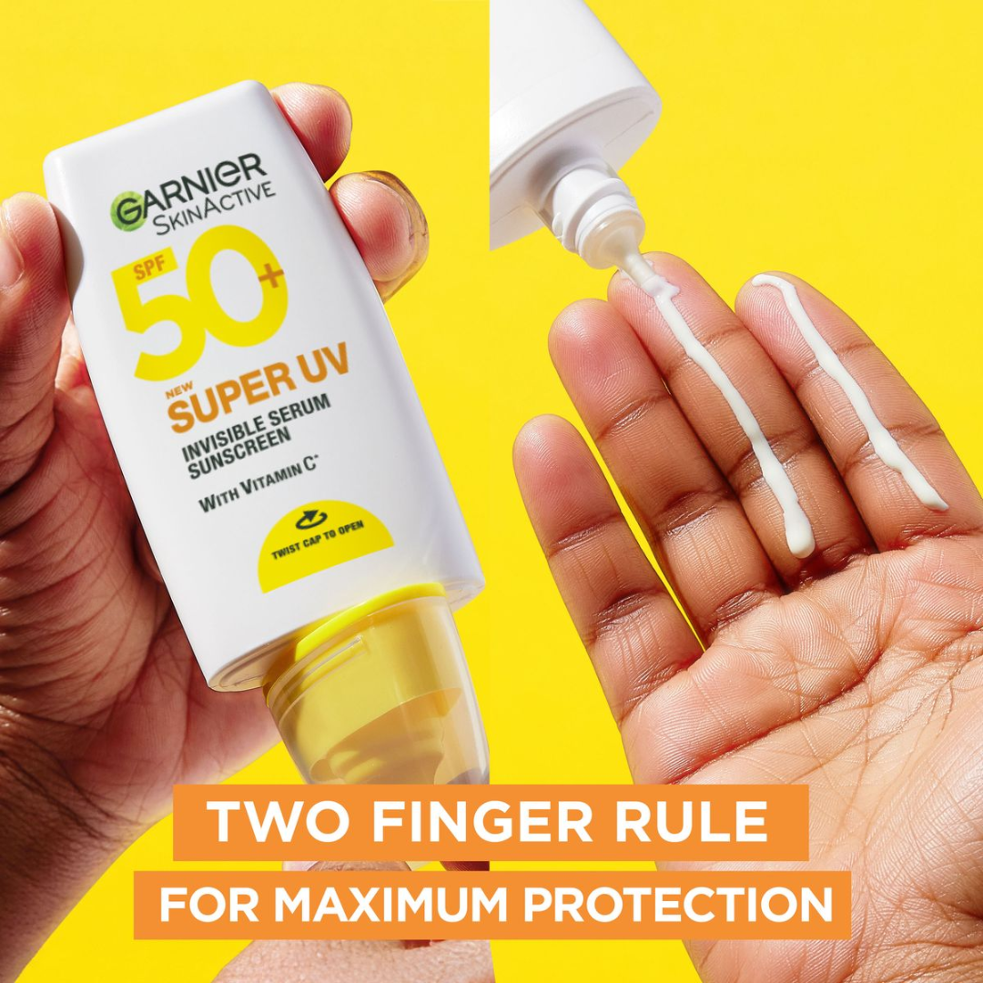 【New Product】Garnier Even & Matte Day Routine Go-Pack ; Day Serum 30ml+ Super UV Spf 50 Serum 30ml