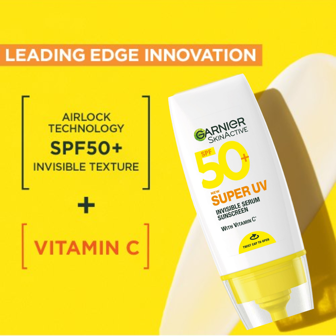 【New Product】Garnier Even & Matte Day Routine Go-Pack ; Day Serum 30ml+ Super UV Spf 50 Serum 30ml