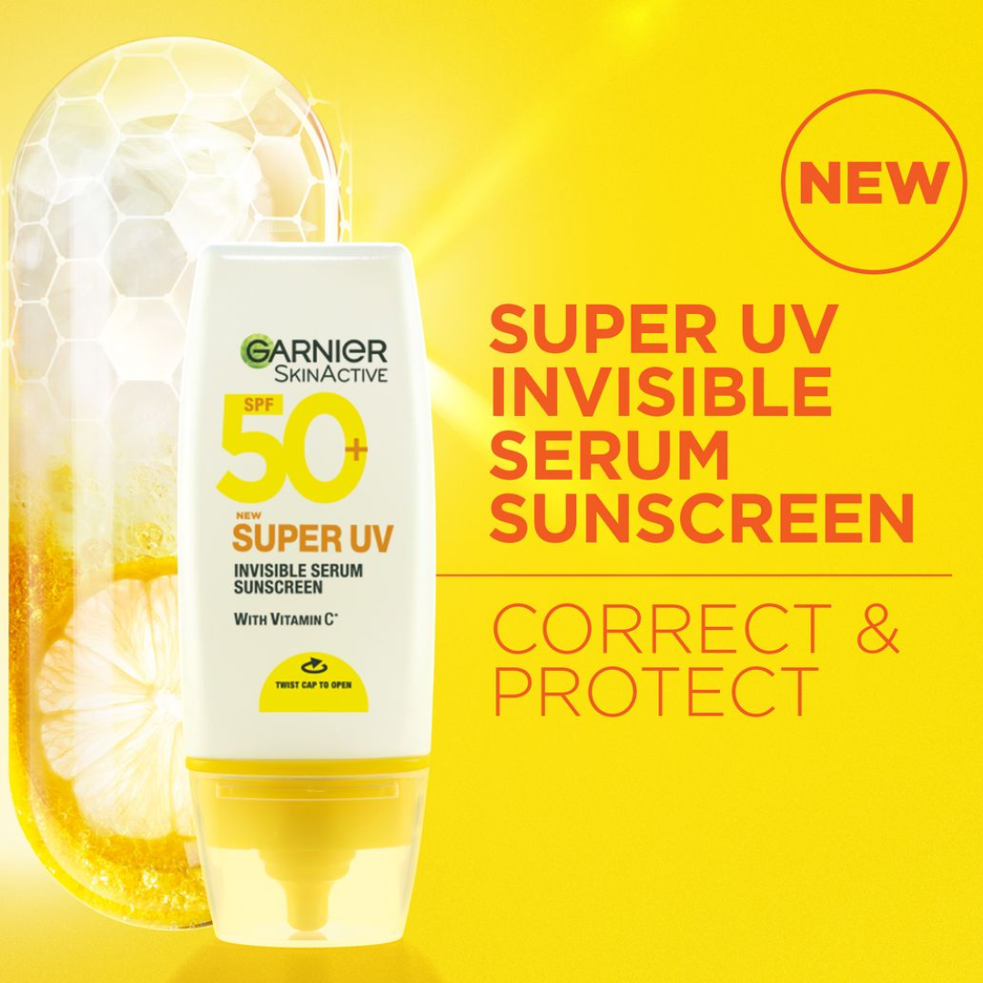 【New Product】Garnier Even & Matte Day Routine Go-Pack ; Day Serum 30ml+ Super UV Spf 50 Serum 30ml