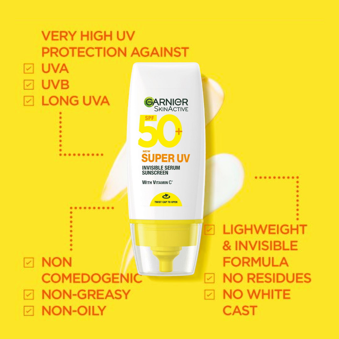 【New Product】Garnier Even & Matte Day Routine Go-Pack ; Day Serum 30ml+ Super UV Spf 50 Serum 30ml