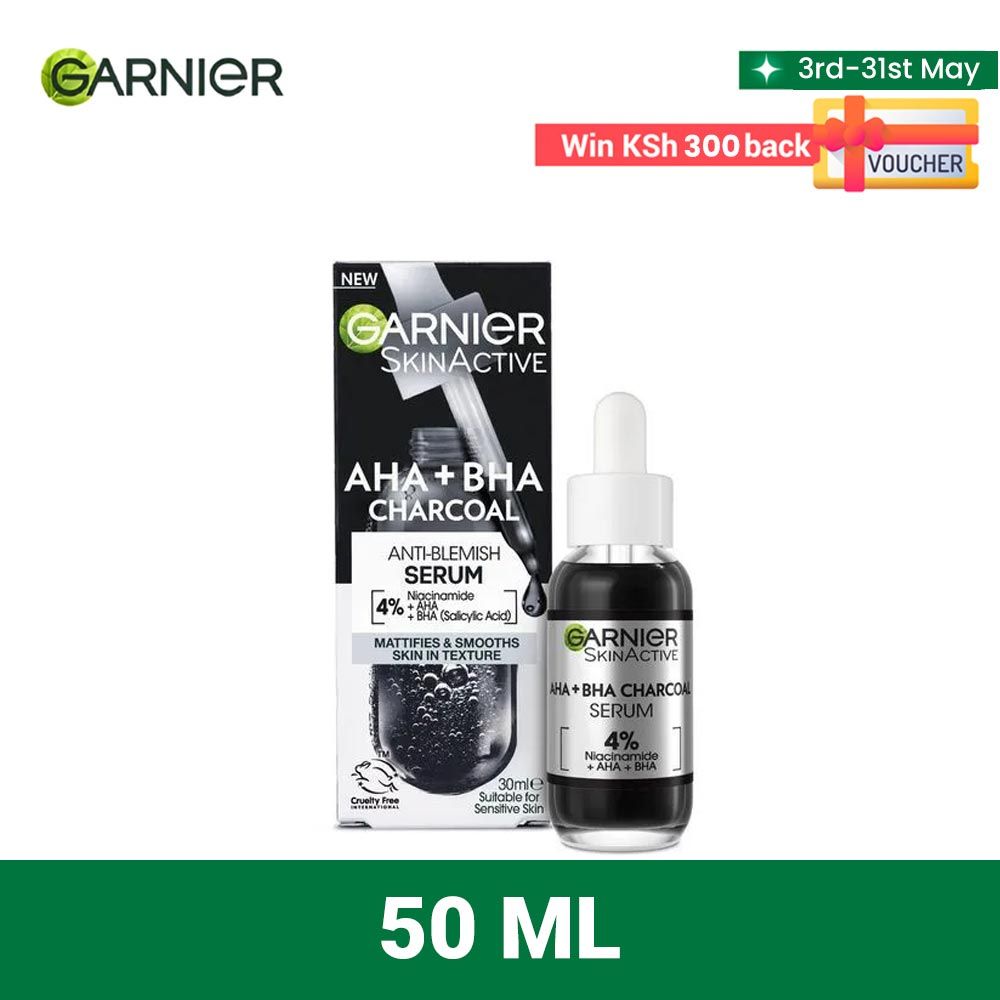 【Free UV sachets】Garnier Pure Active AHA BHA Charcoal Anti-Imperfection Serum 30Ml .