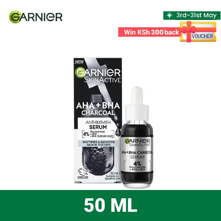 【Free UV sachets】Garnier Pure Active AHA BHA Charcoal Anti-Imperfection Serum 30Ml .