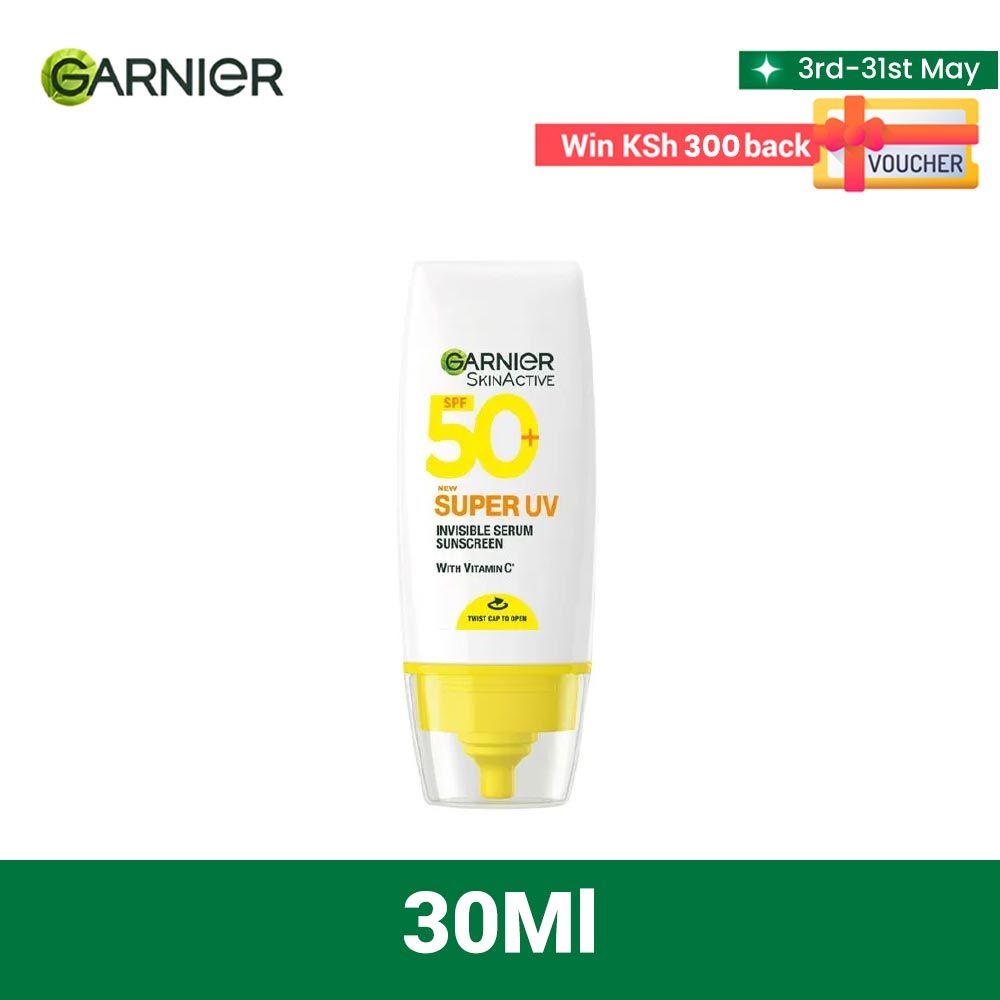 【Free UV sachet】Garnier Super UV Invisible Serum Sunscreen  SPF 50 30ML