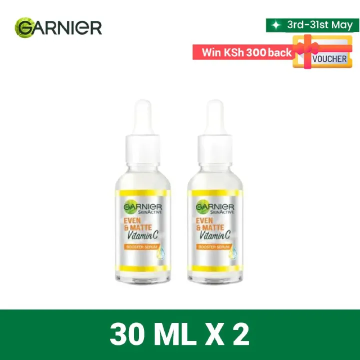 【Free UV sachets】Garnier Vitamin C Booster Serum 30ml Twin Pack