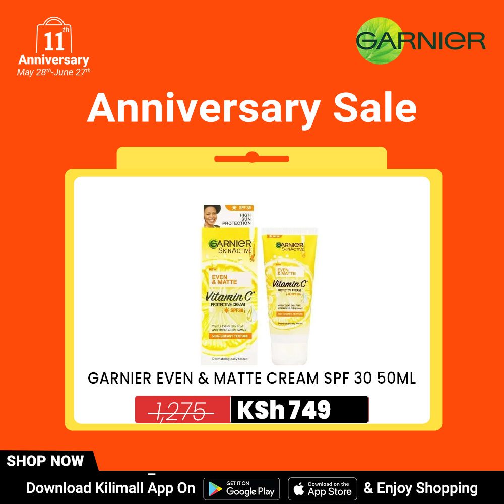 【Free UV sachet】Garnier Even & Matte Vitamin C Sunscreen SPF30 50ml