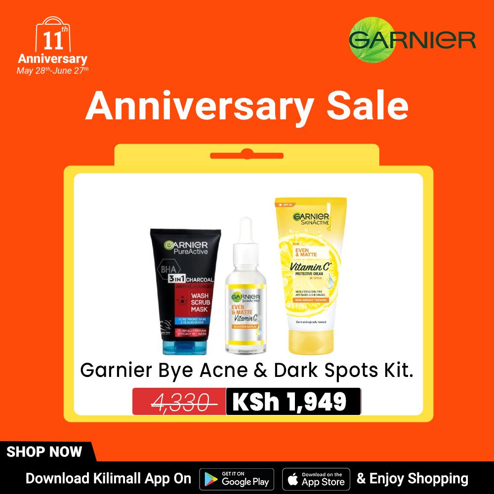 【Free UV sachet】Garnier Bye Acne & Dark Spots Skin Care Kit.