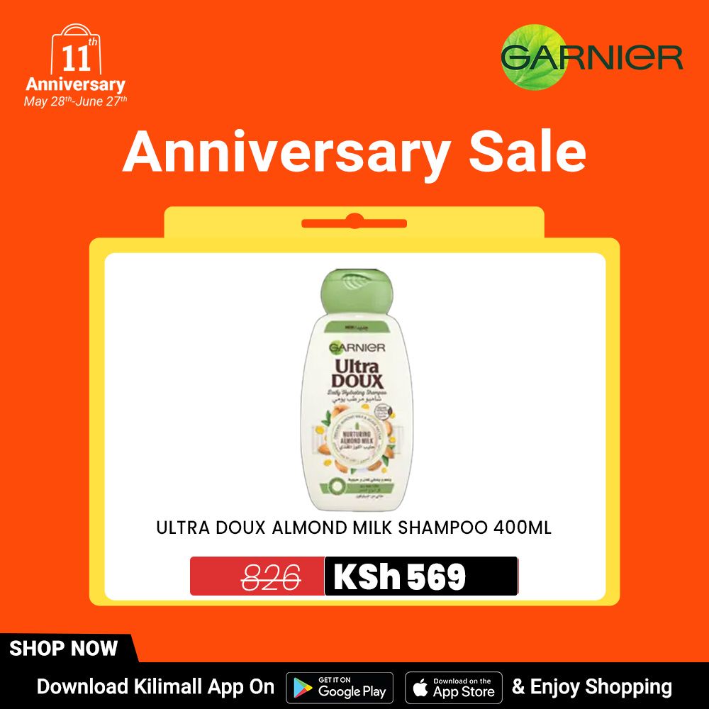 Garnier Ultra Doux Almond Milk Hydrating Shampoo, 400Ml