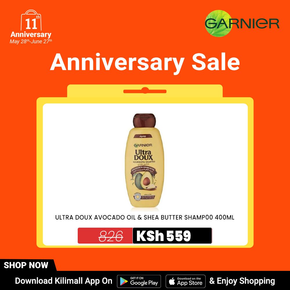 Garnier Ultra Doux Avocado Oil & Shea Butter NourishingShampoo, 400Ml