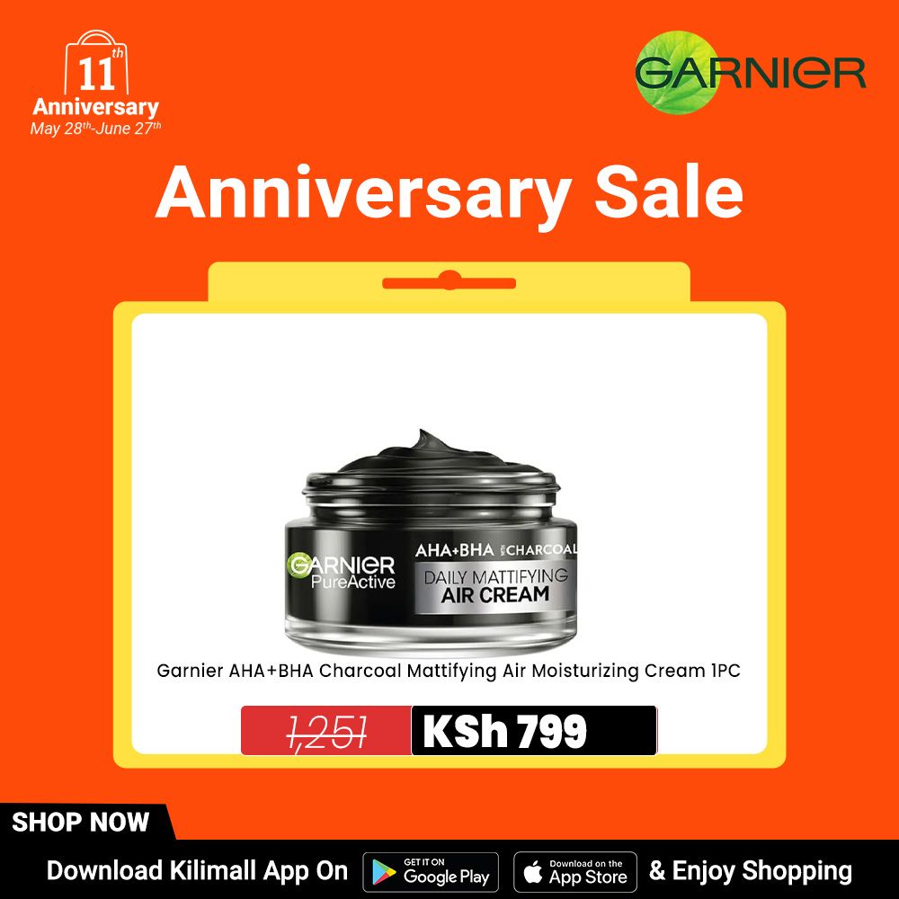 【Free UV sachet】Garnier AHA+BHA Charcoal Mattifying Air Moisturizing Cream