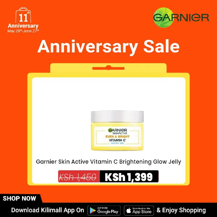 【Free UV sachet】Garnier Skin Active Vitamin C Brightening Glow Jelly Moisturiser 50ml