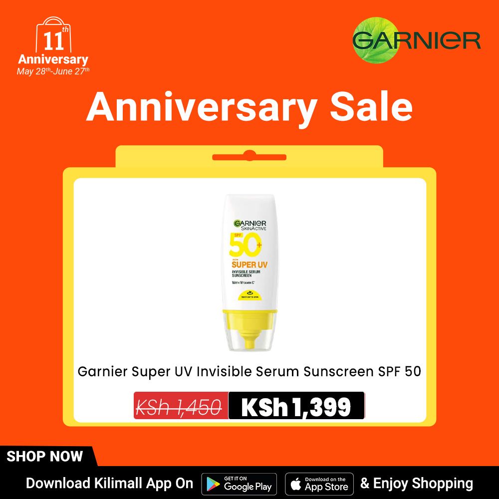 【Free UV sachet】Garnier Super UV Invisible Serum Sunscreen  SPF 50 30ML